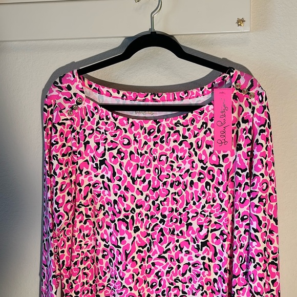 Lilly Pulitzer Sophie Dress NEW WITH TAGS Size XL HOT PINK LEOPARD PRINT - Picture 3 of 11